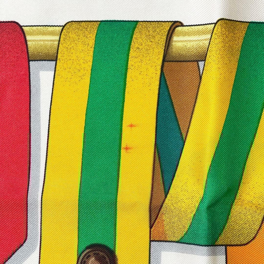 カルネ　エルメス　シルク　87cm スカーフ　ブルー　M