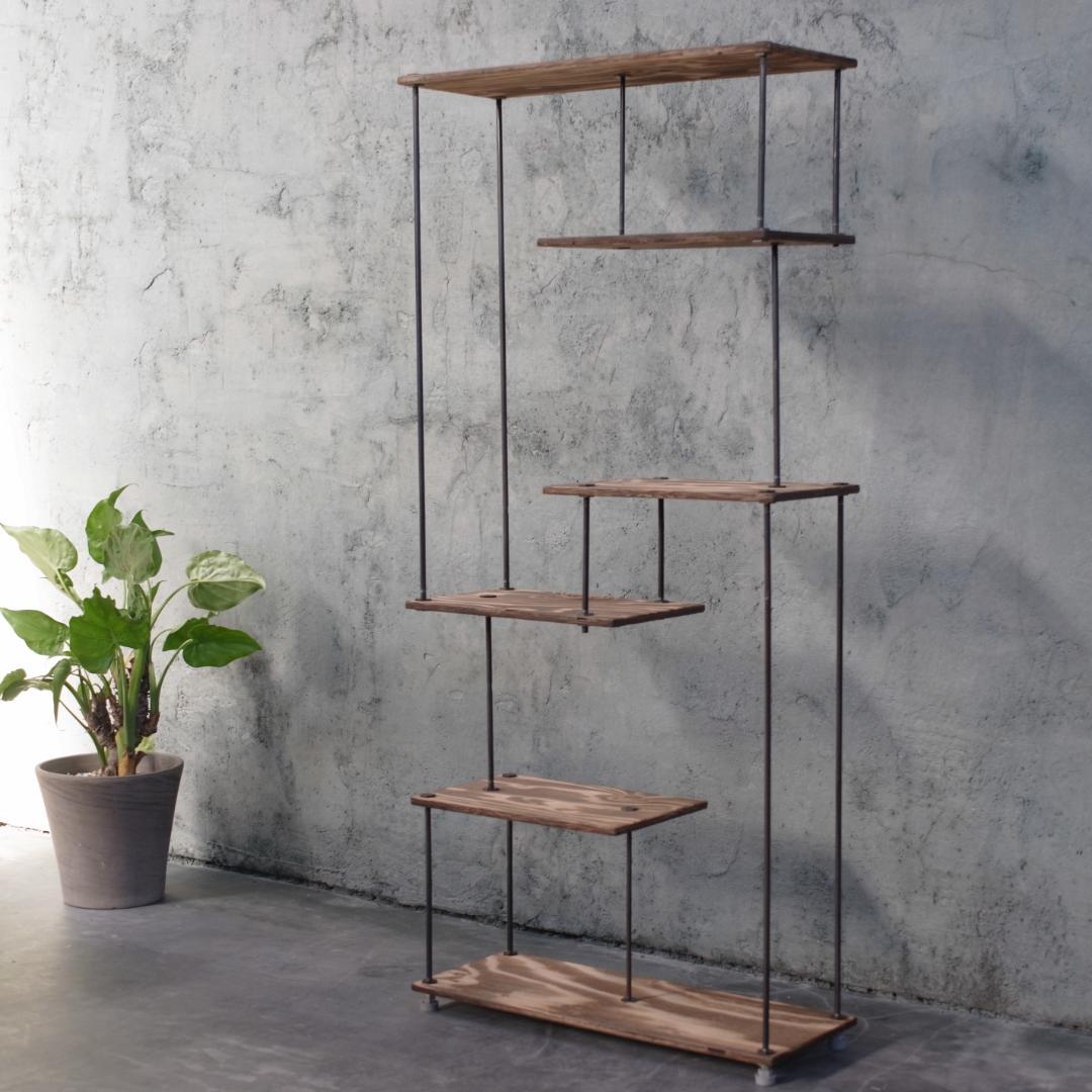 SALE【訳あり作品】wood iron shelf 1320*600*225