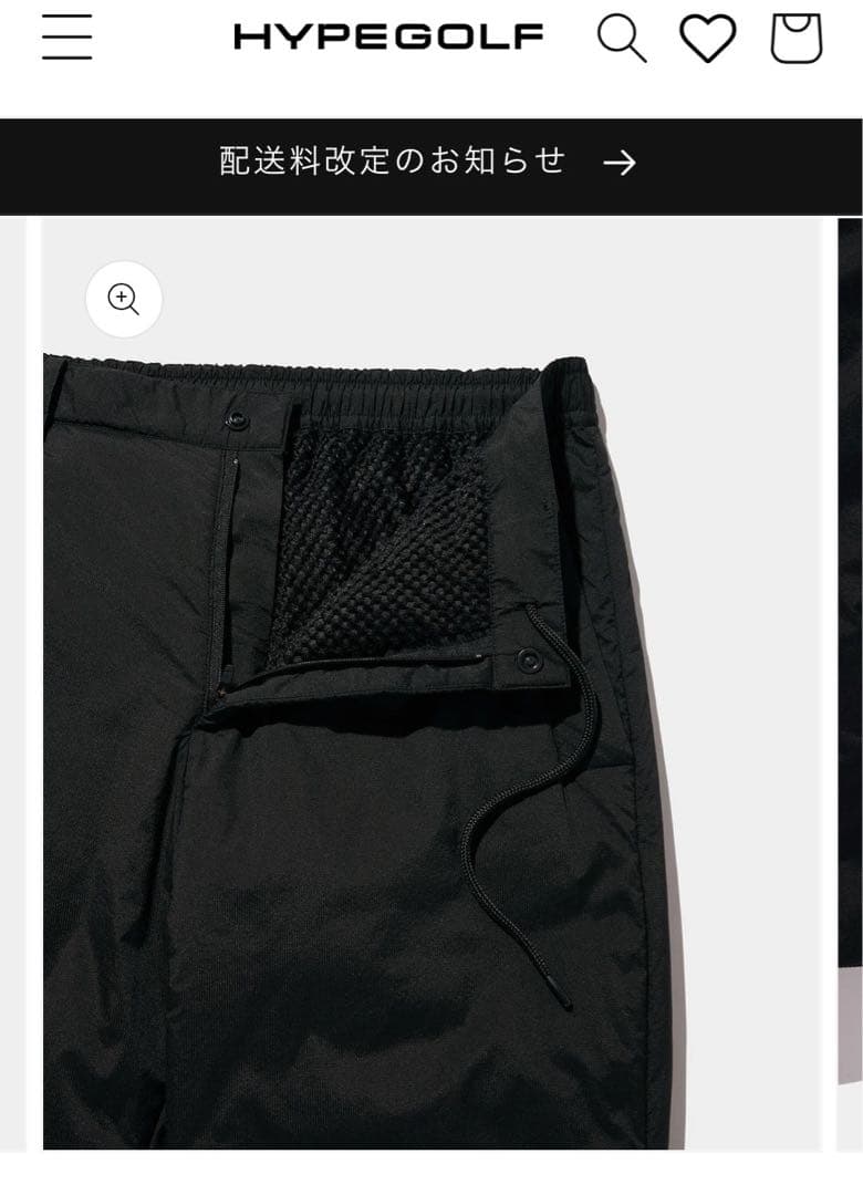 メンズウェア HYPEGOLF NYLON RIP PUFF LONG PANTS BLACK