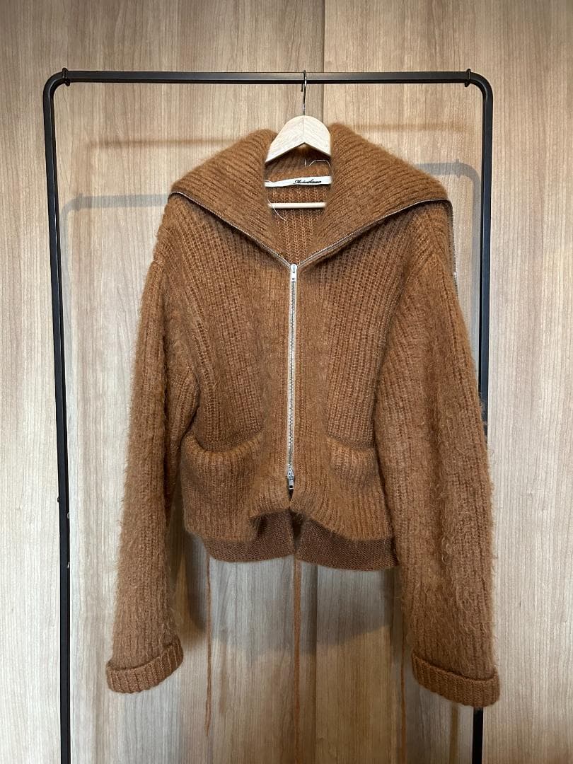 midorikawa ジップアップモヘアニット