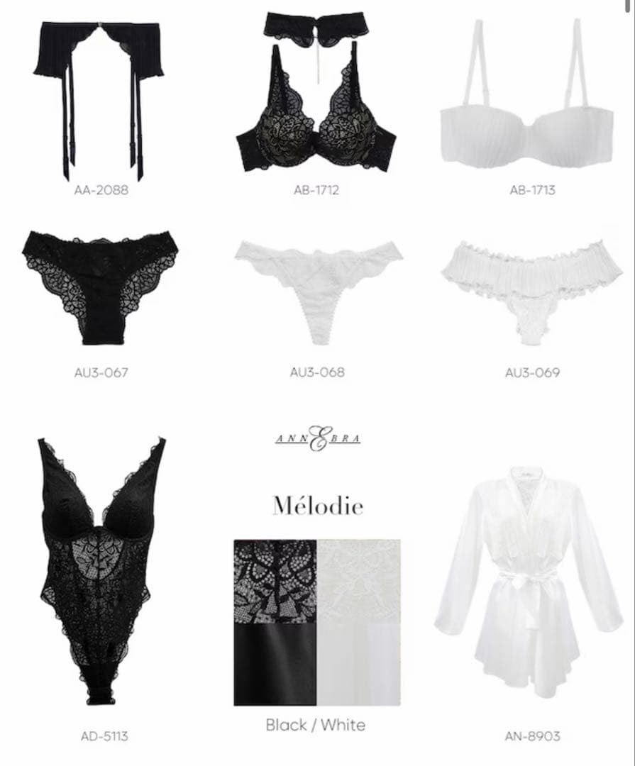 仮専用①ANNEBRA Melodie プリーツストラップレスブラ アンブラ