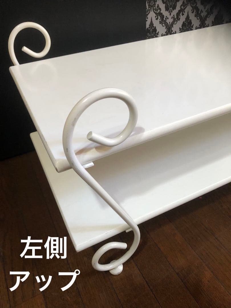 希少ホワイトアイアン♦️ロココ アンティーク調ボード♦️オープンキャビネット♦️送料込