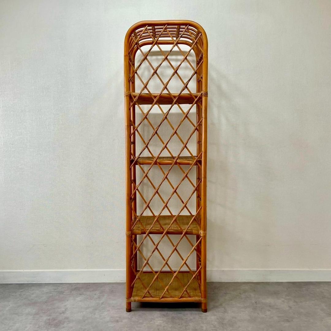 ヴィンテージ ラタンラック オープンラック 籐家具 収納 ナチュラル ビンテージ