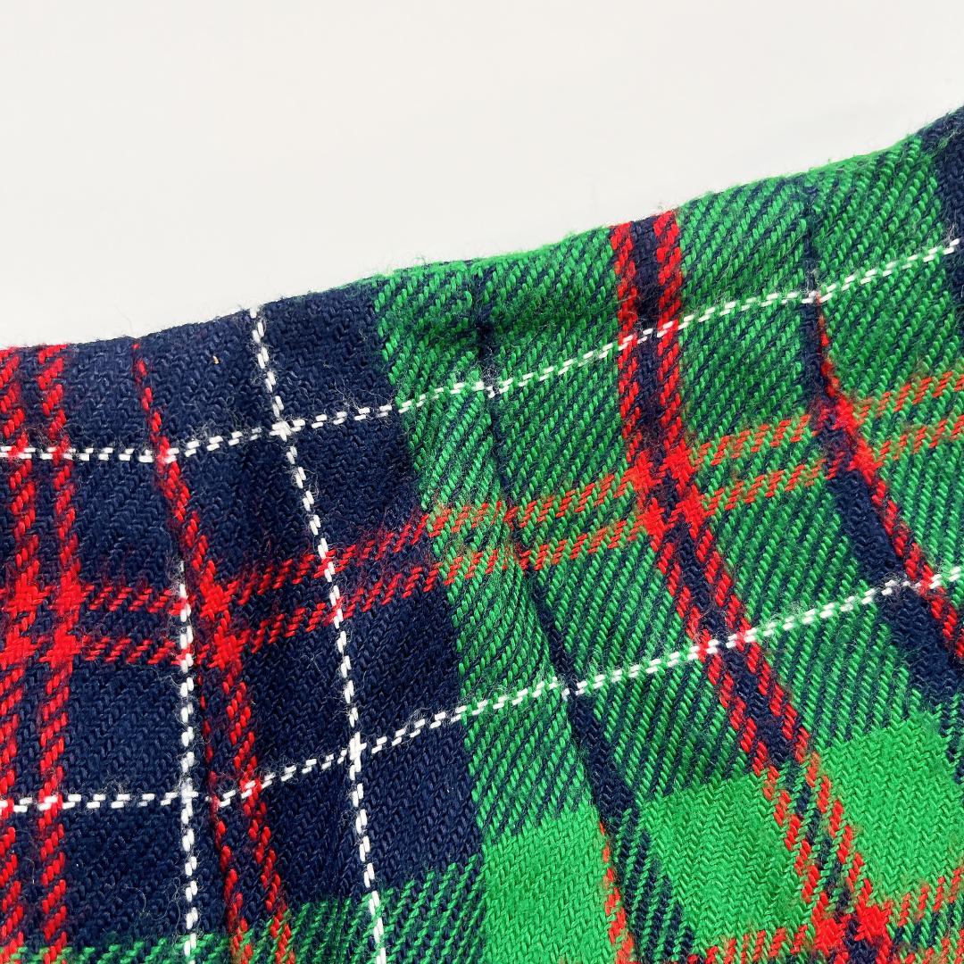 トリココムデギャルソン チェック プリーツ ラップスカート グリーン M相当