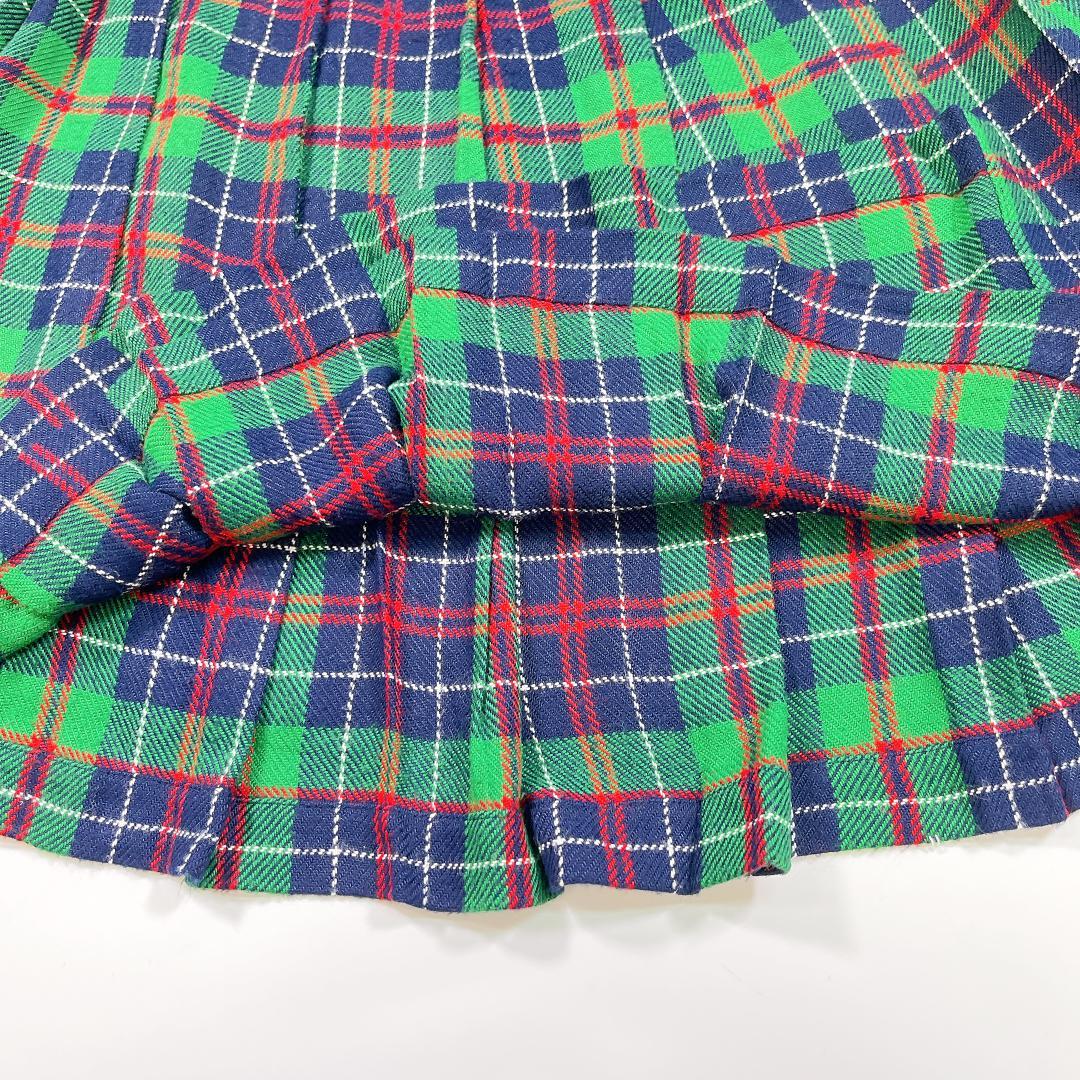 トリココムデギャルソン チェック プリーツ ラップスカート グリーン M相当