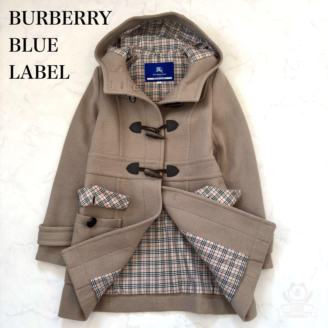 美品✨バーバリーブルーレーベル ダッフルコート ノバチェック ウール ベージュ