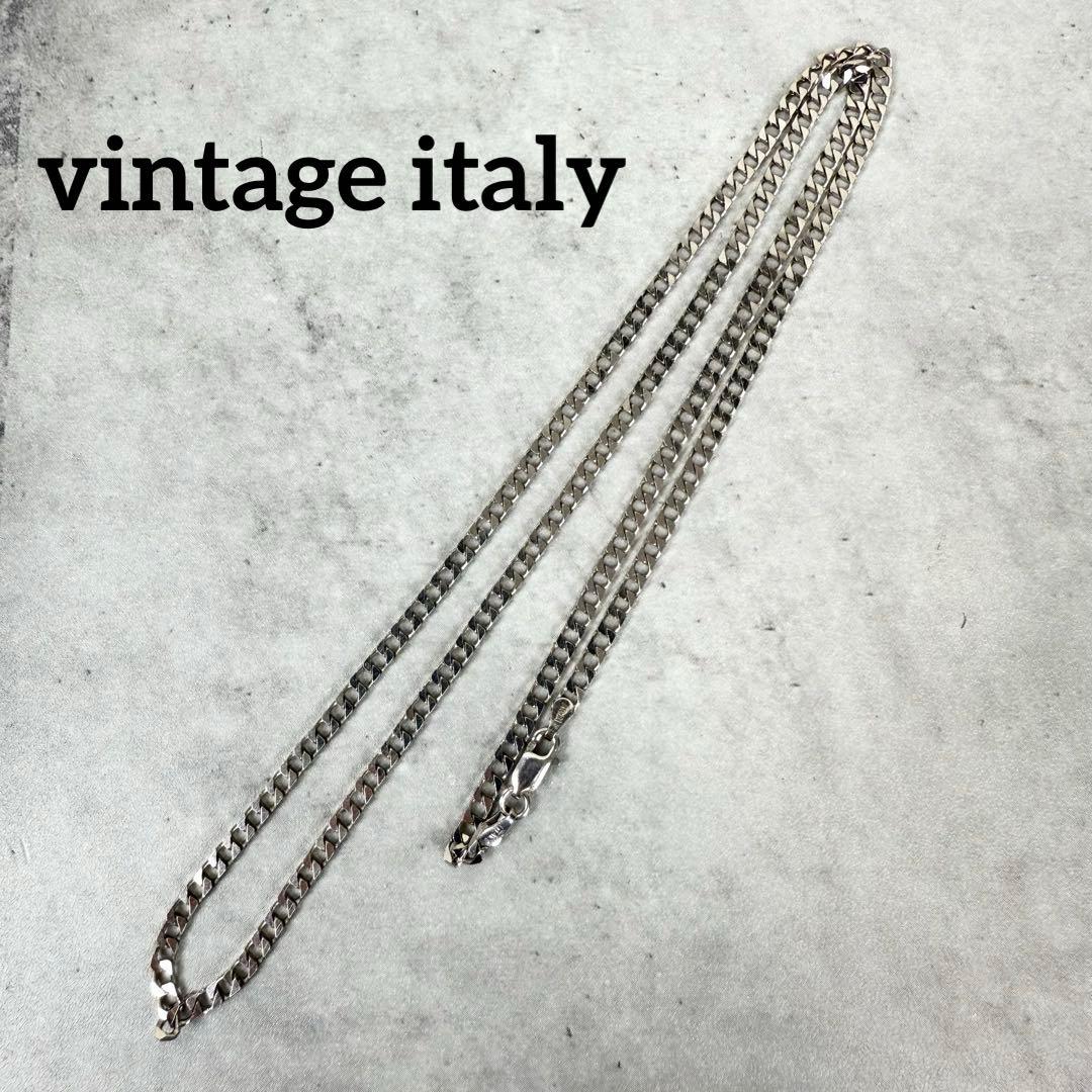 vintage italy ヴィンテージ シルバー925喜平チェーンネックレス