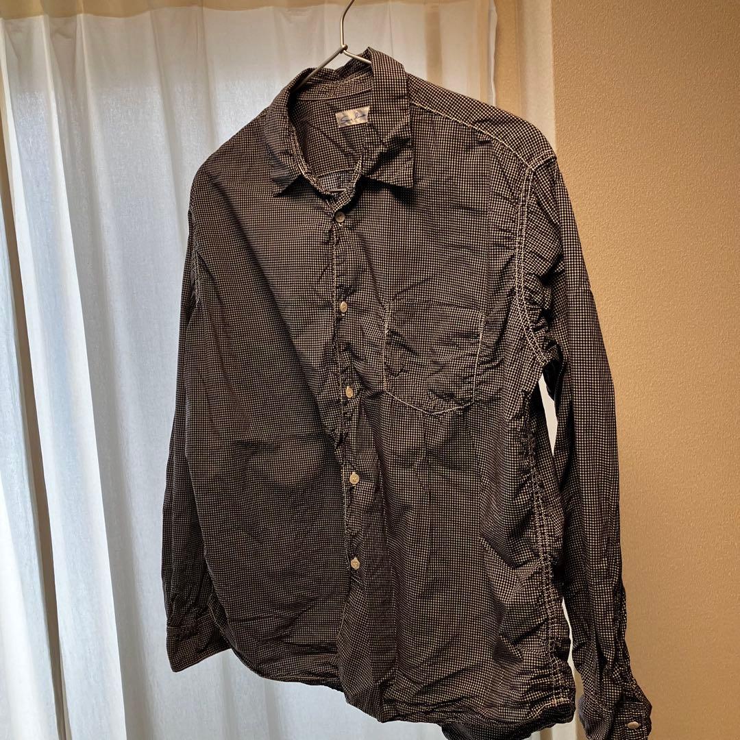 【Sans limite】ブラック・ホワイトチェック 長袖シャツ