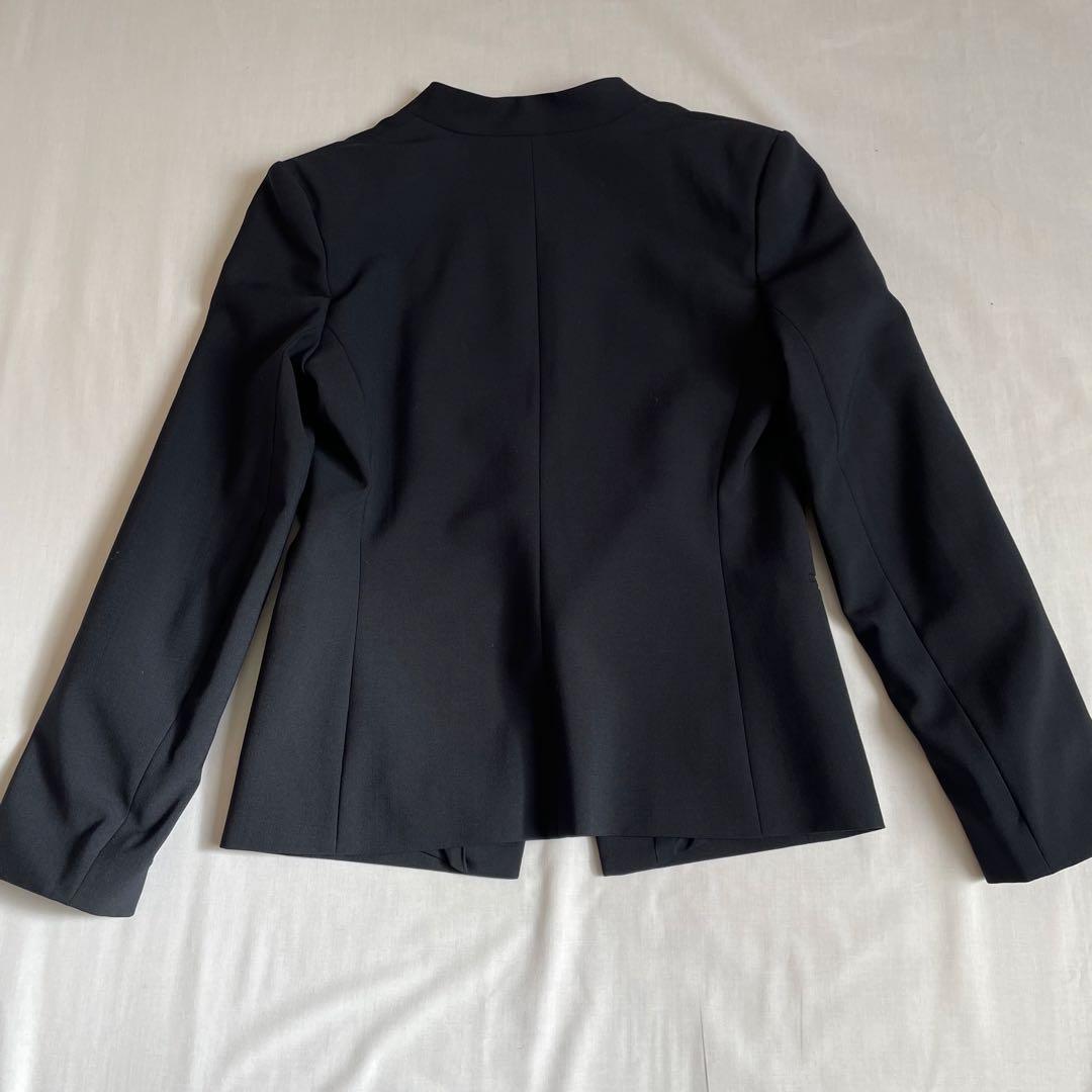 theory セオリー ノーカラー　パンツスーツ　ネイビー