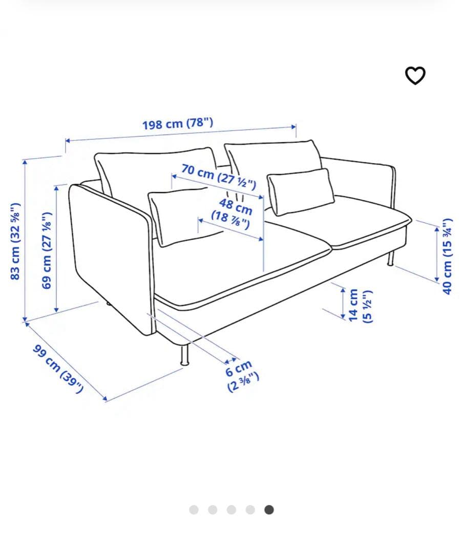 IKEA SÖDERHAMN 3人掛けソファ ケーリング グレーターコイズ