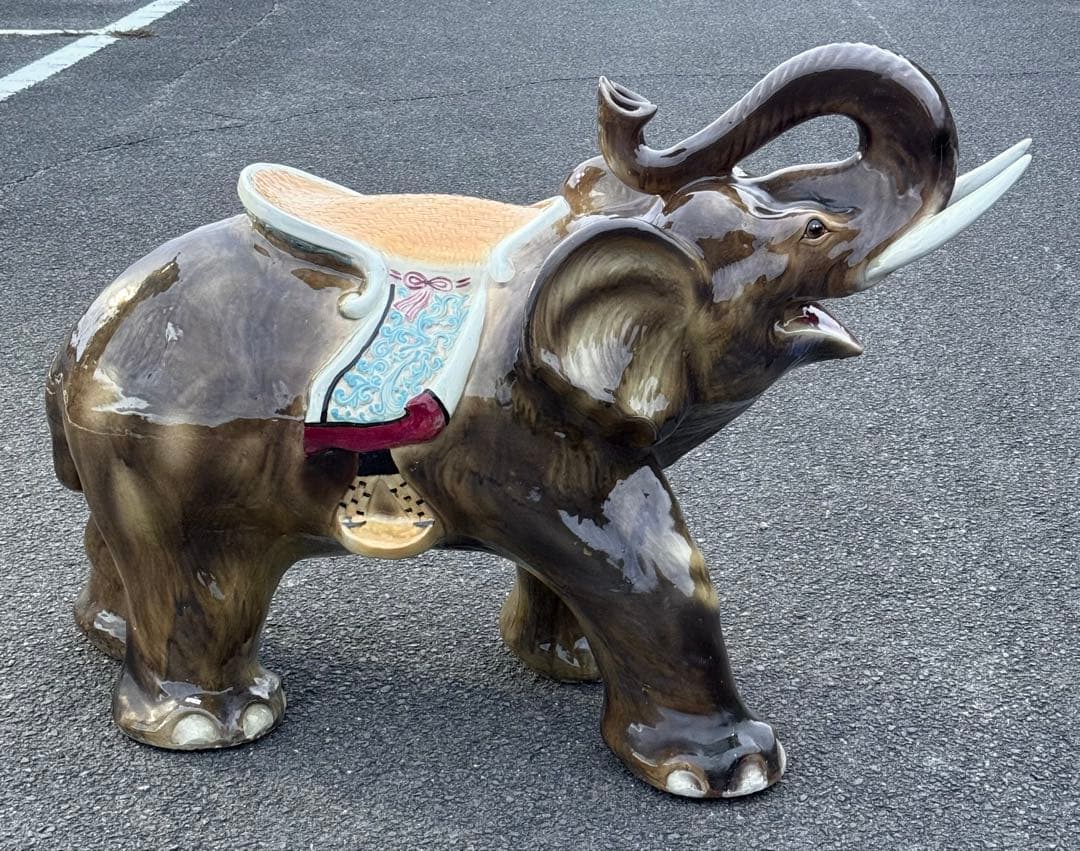 引き取り3千引き 大型♪ 乗れるサイズ ベンチ 象 ゾウ 置物