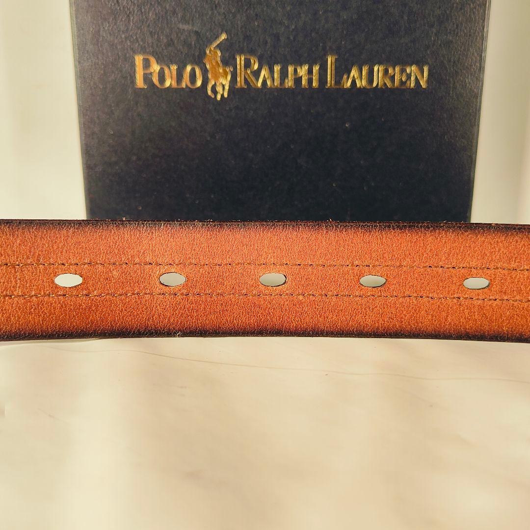 【新品極美品】PRL ラルフローレン ダブルステッチ 高級キャメルドレスベルト