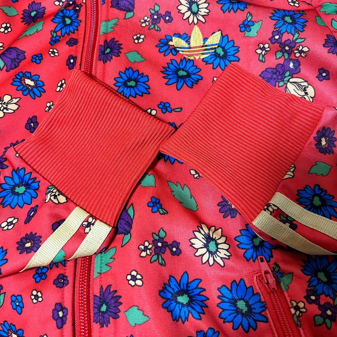 RODEO CROWNS adidasトラックジャケット オレンジ花柄　Sサイズ