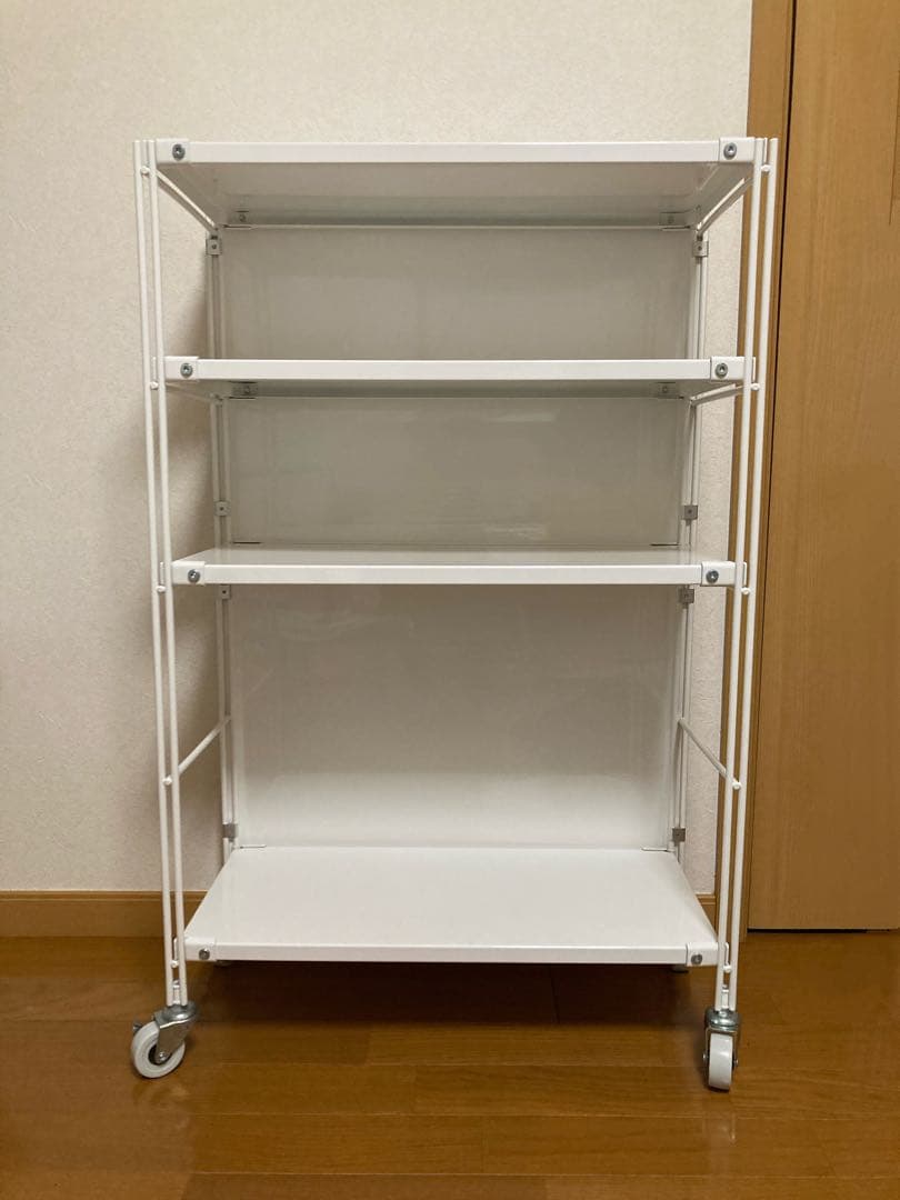 無印　4段スチールシェルフ　キャスター付き