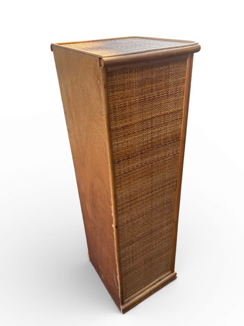 ビンテージ ラタン 7段チェスト 引き出し収納 籐家具