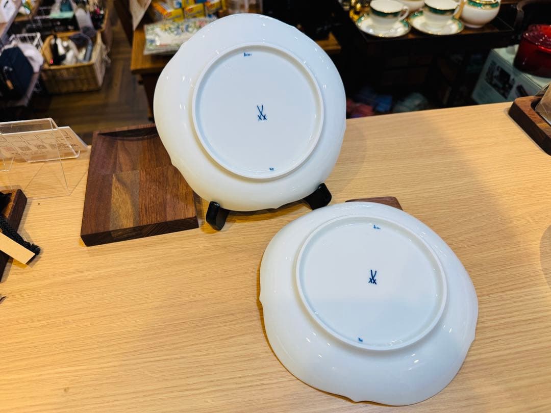 B8045【マイセン】ブルーオニオン スタイル ケーキ皿 2枚