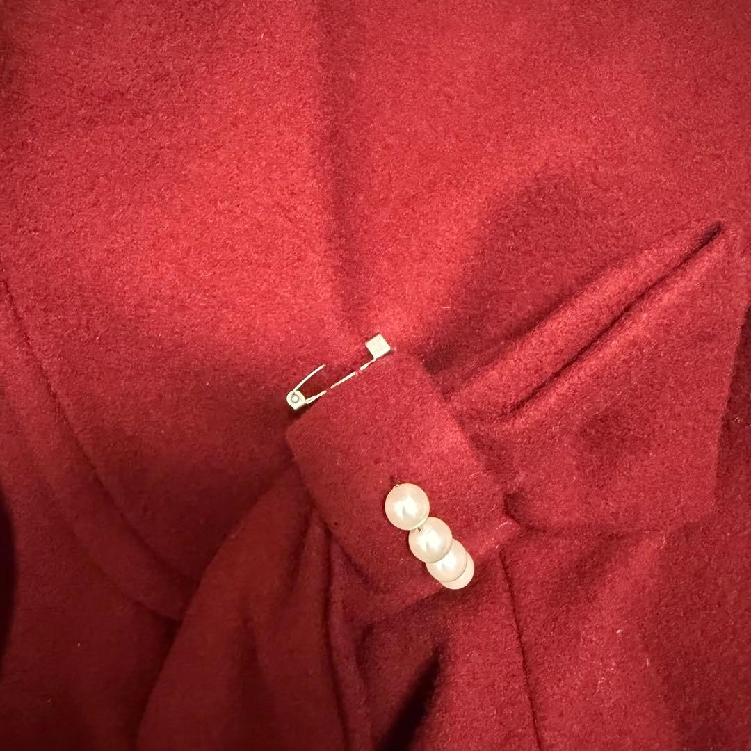 Leur getter リボンコート　赤　Aラインロングコート