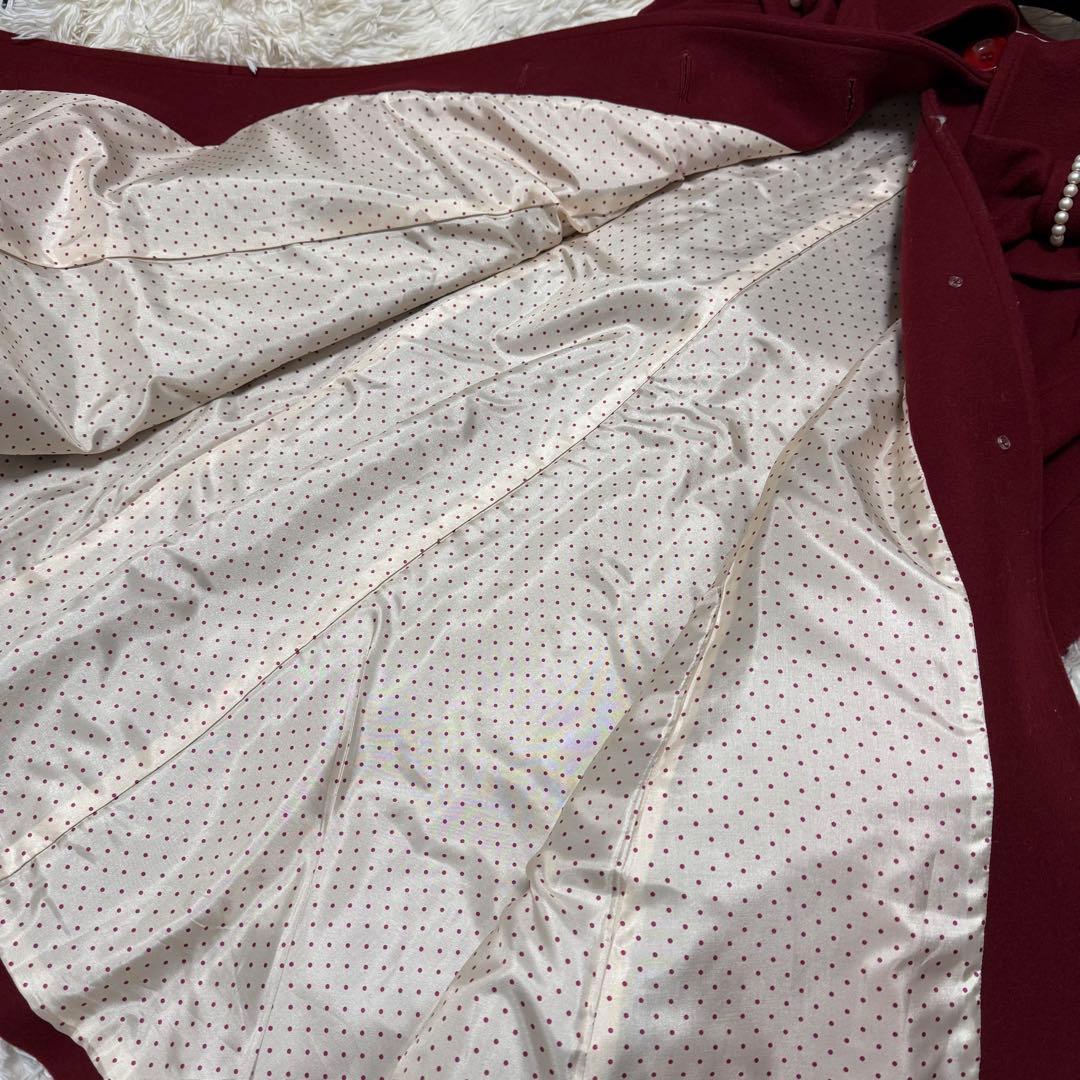 Leur getter リボンコート　赤　Aラインロングコート