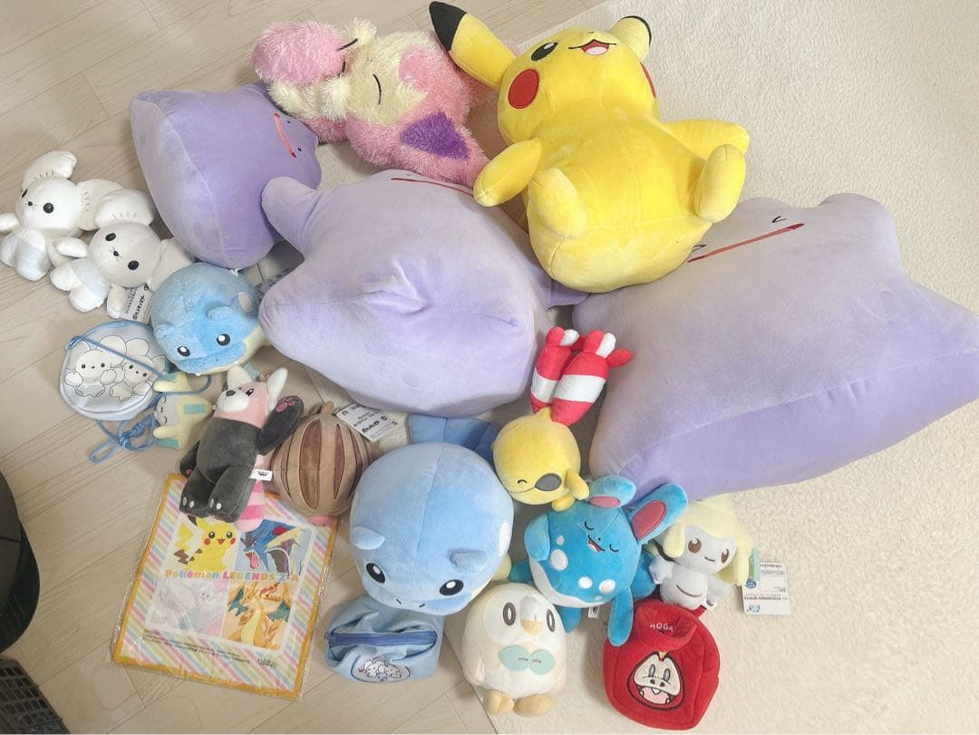 ポケモンぬいぐるみまとめ売り。ポーチ、ミニタオル、ぬいぐるみ。