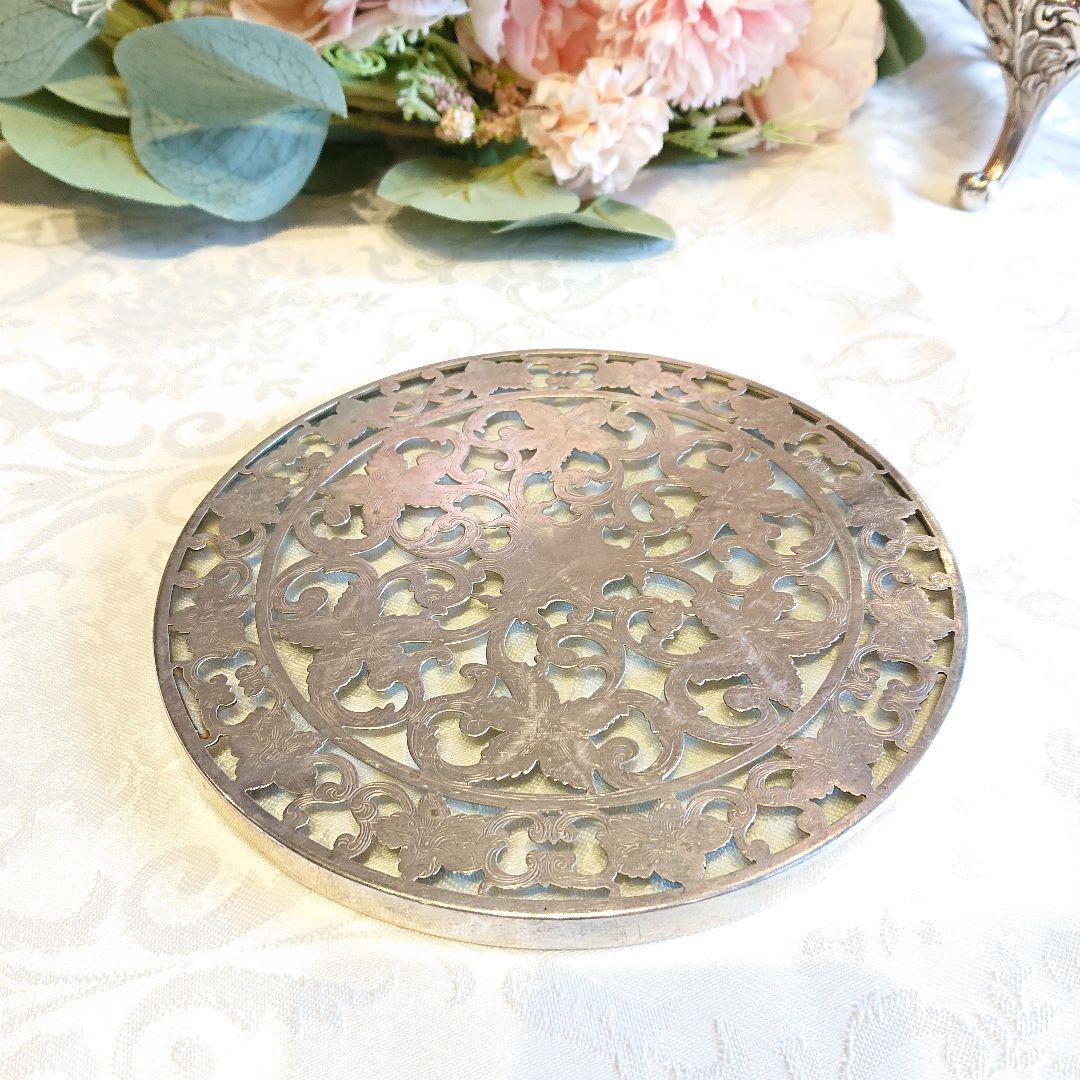 スターリングシルバー ポットスタンド　トリベット　 鍋敷 米国製 銀製　350g