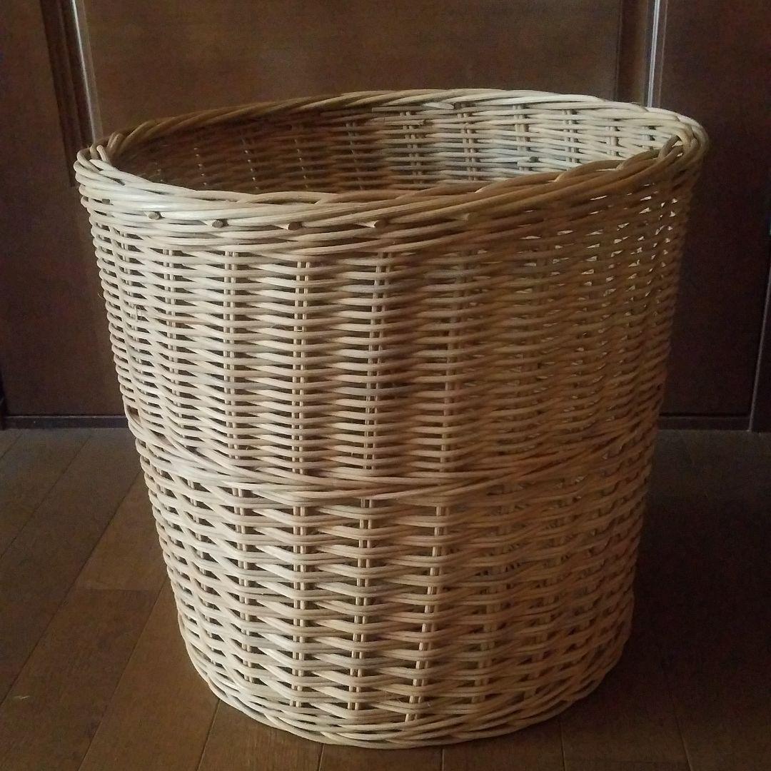 丸型藤製バスケット　かご　籠　カゴ　観葉植物　インテリア　アジアン　エスニック