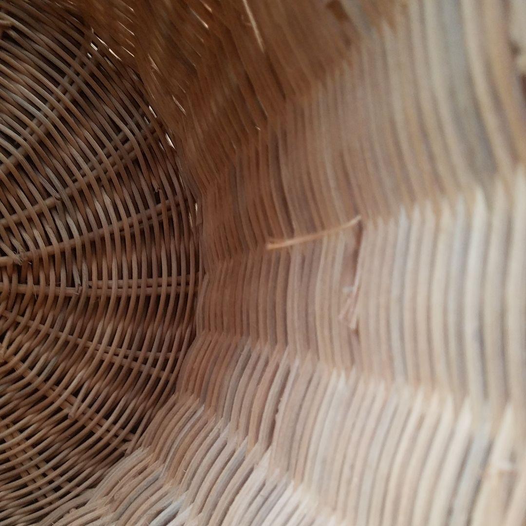 丸型藤製バスケット　かご　籠　カゴ　観葉植物　インテリア　アジアン　エスニック