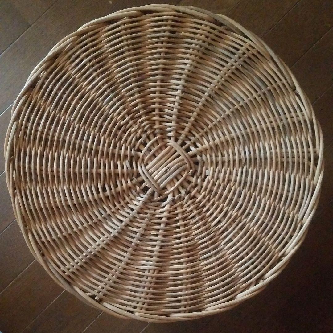 丸型藤製バスケット　かご　籠　カゴ　観葉植物　インテリア　アジアン　エスニック