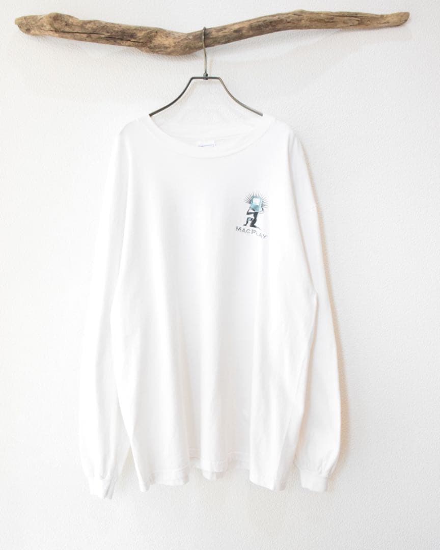 あ*す様 90s MAC PLAY 長袖カットソー ホワイト ロンT apple