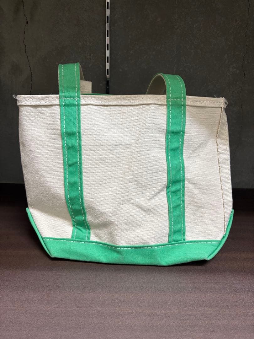 L.L.Bean ABP刺繍トートバッグ アイボリー/ライムグリーン