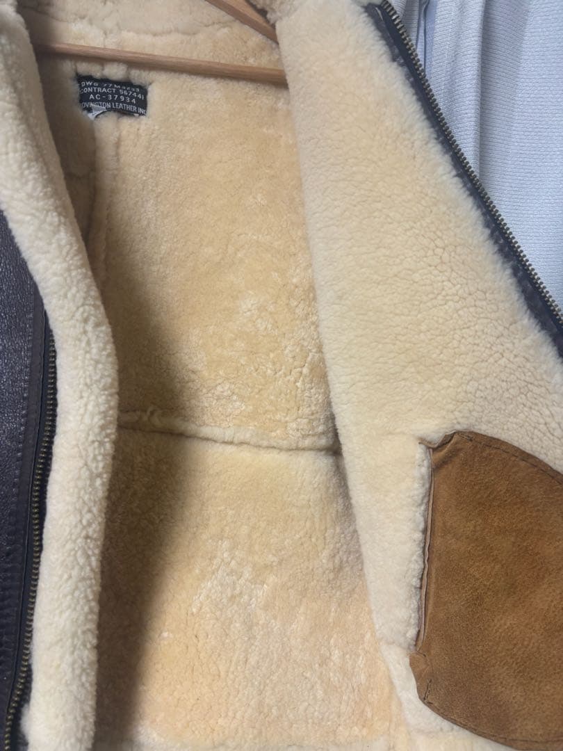 USA製 Covington Leather B-3 本革ムートンジャケット38