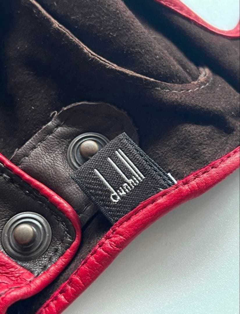 dunhill レザー手袋 ブラウン/レッド