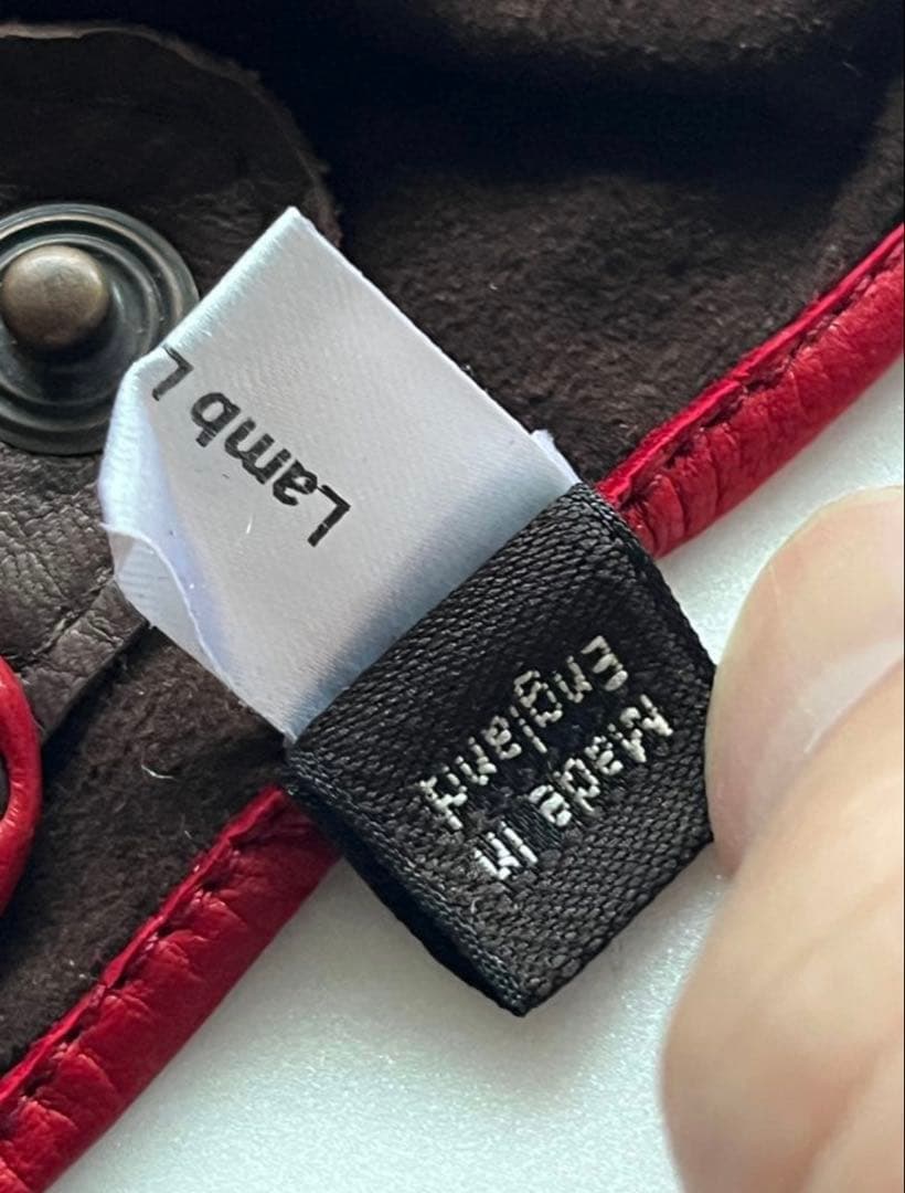 dunhill レザー手袋 ブラウン/レッド