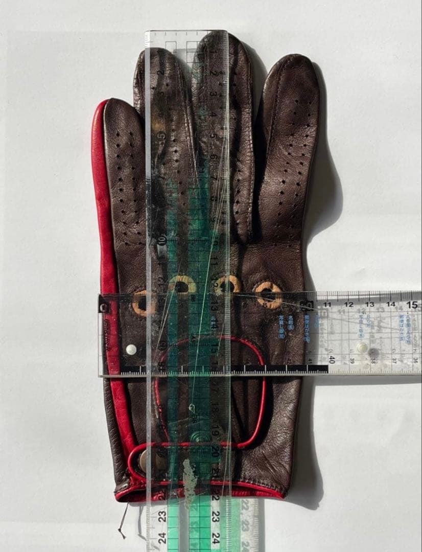 dunhill レザー手袋 ブラウン/レッド