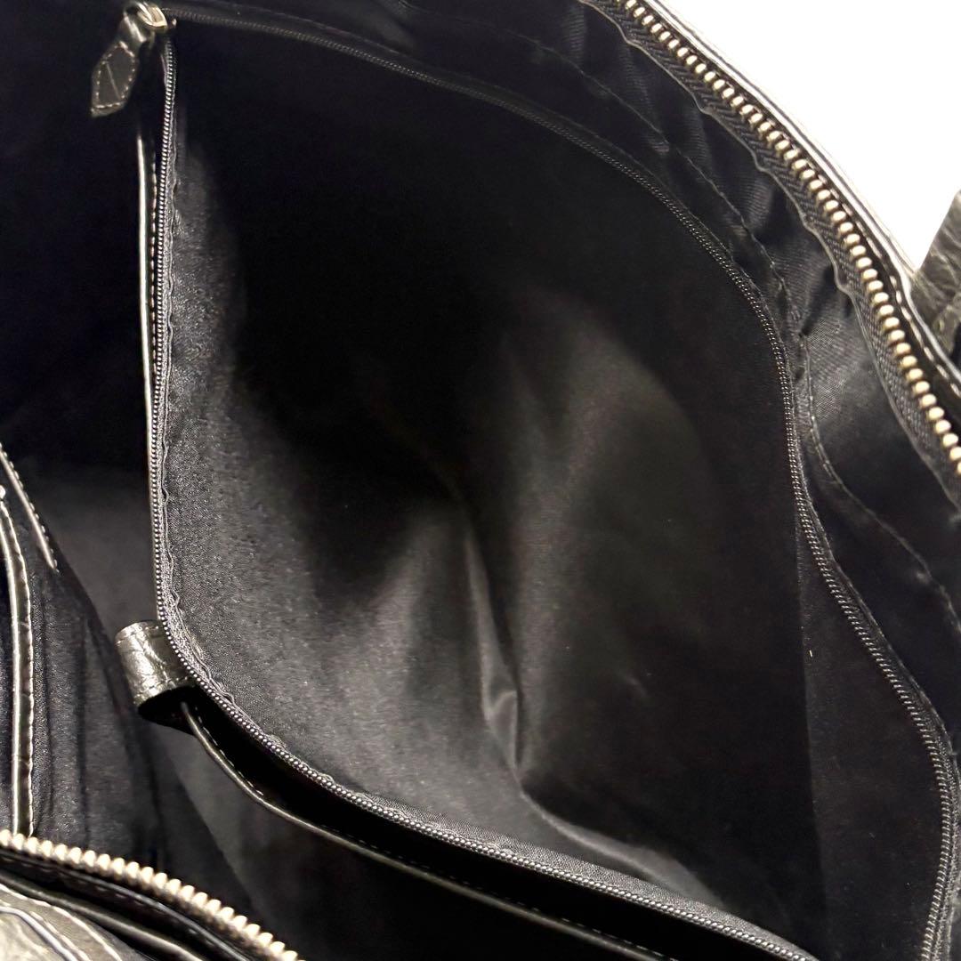 【美品】ユナイテッドアローズ トートバッグ クロコ型押し A4可 肩掛け グレー