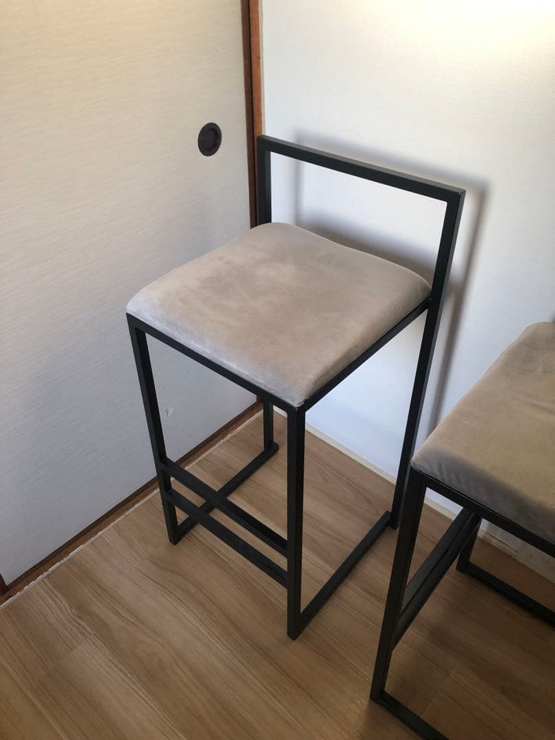 モダン バースツール グレー 2脚セット