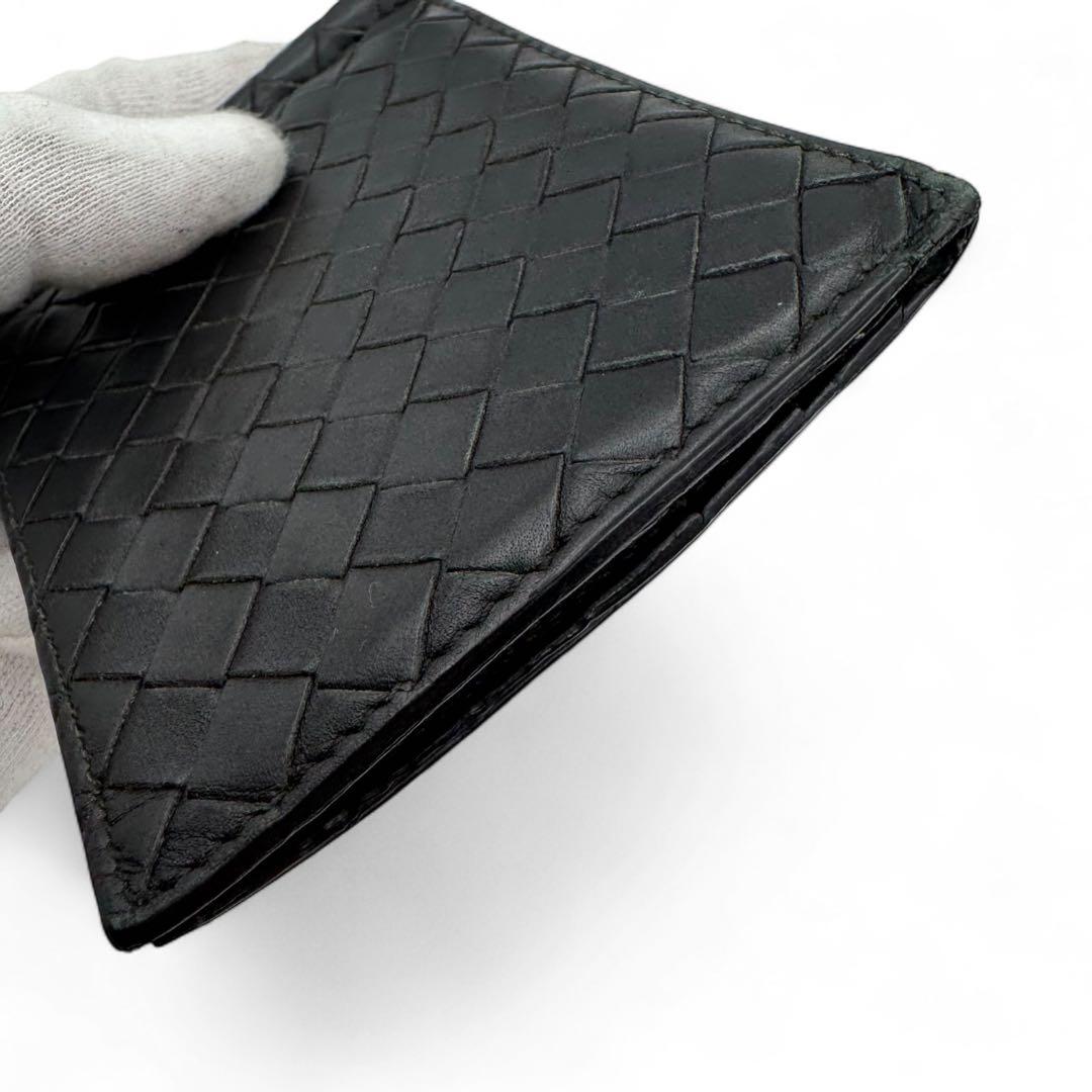 美品　ボッテガヴェネタ　マネークリップ　カードケース　イントレチャート　レザー