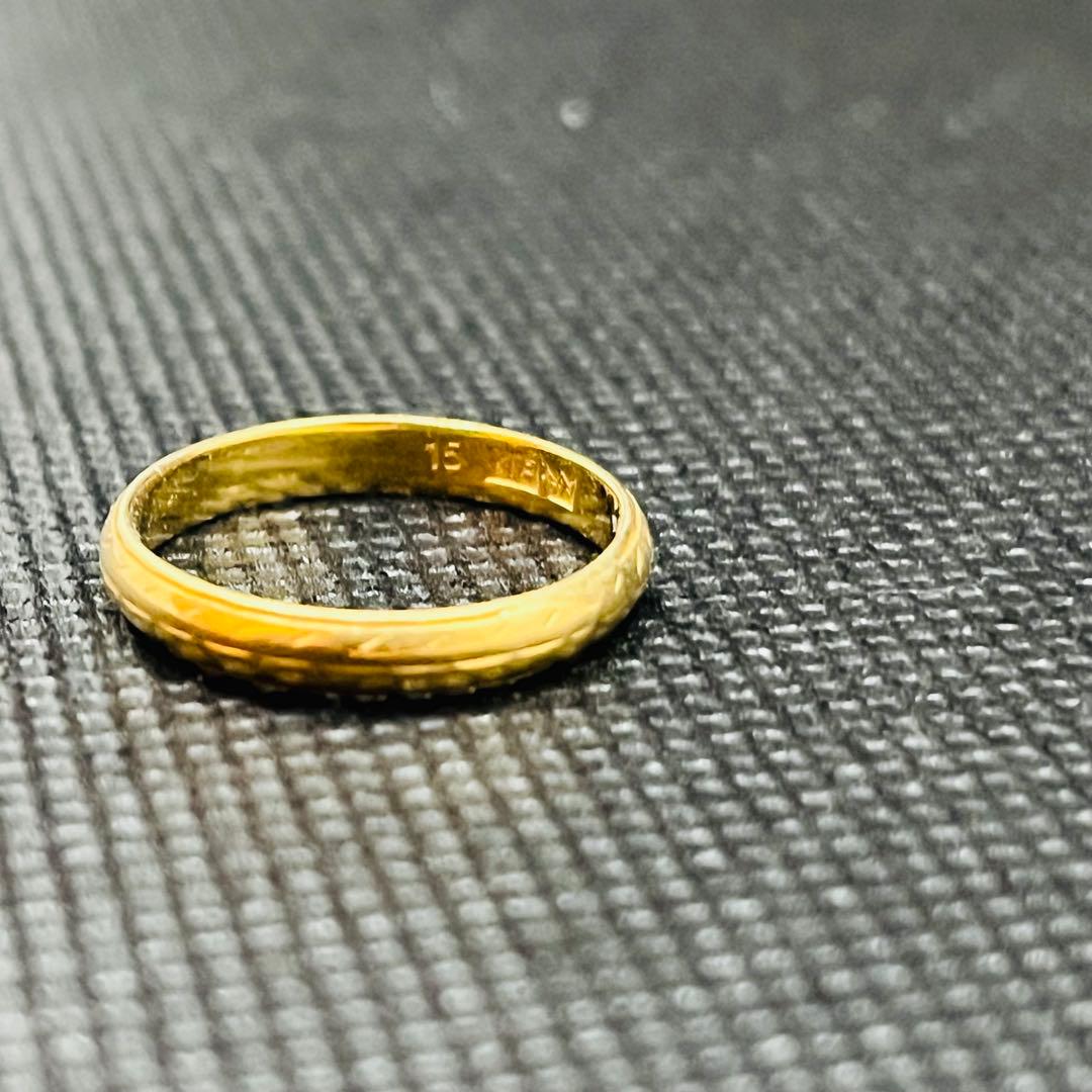 K18 2.3g レトロデザインリング 昭和ヴィンテージ 11号 鑑定済