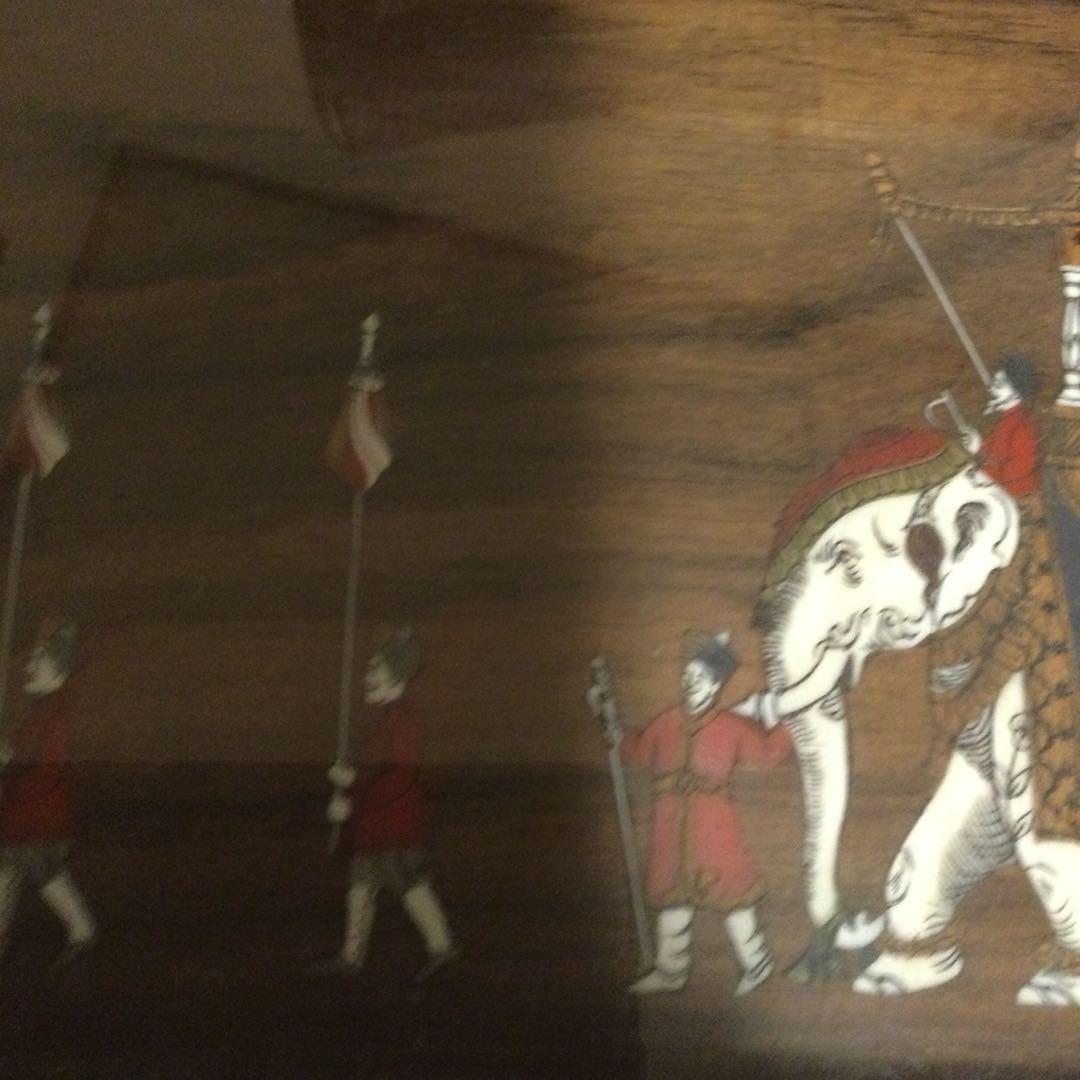 紫檀、唐木、インド製、大名行列のパネル