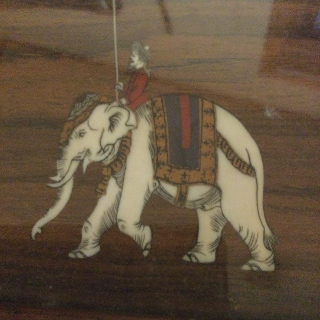 紫檀、唐木、インド製、大名行列のパネル