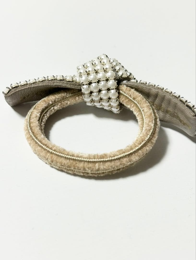 【激レア】acca リボンゴム パール　ホワイト