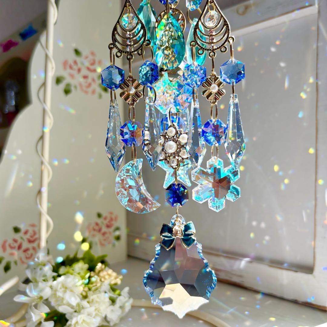 おばこ丸ミディアムサファイアシルバーグレイズ✩.*˚七夕サンキャッチャー