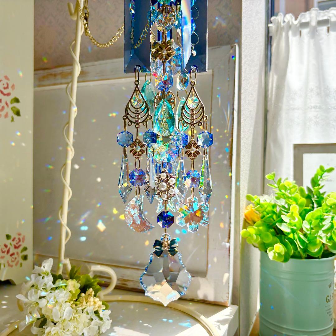 おばこ丸ミディアムサファイアシルバーグレイズ✩.*˚七夕サンキャッチャー