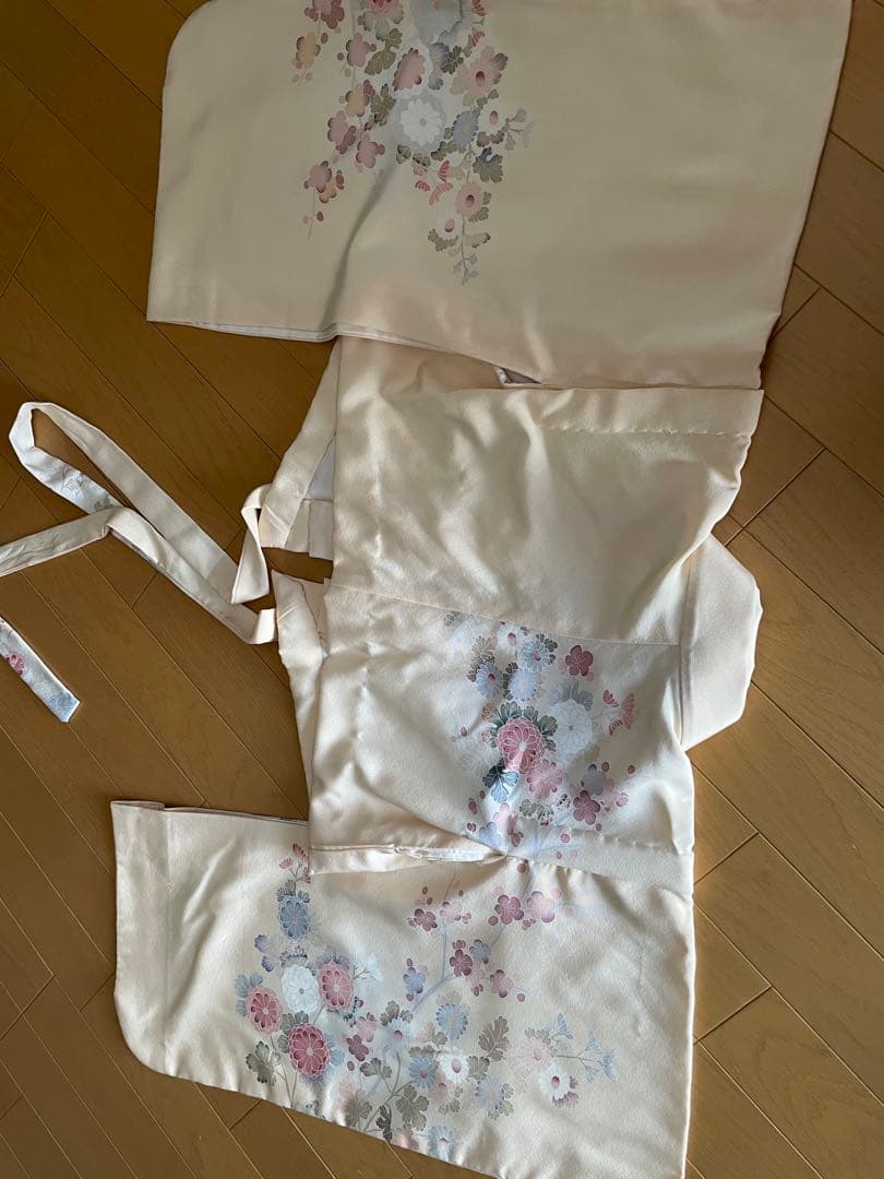 七五三　子供用着物　キッズ　女の子　和服　3歳5歳7歳　レース　イエローベージュ