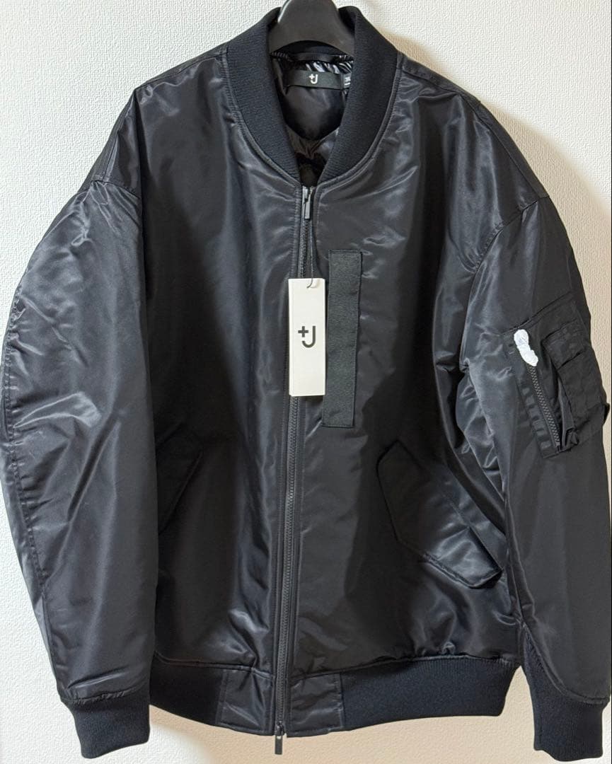 ユニクロ 3XL ハイブリッドダウンオーバーサイズMA－1 +J BLACK