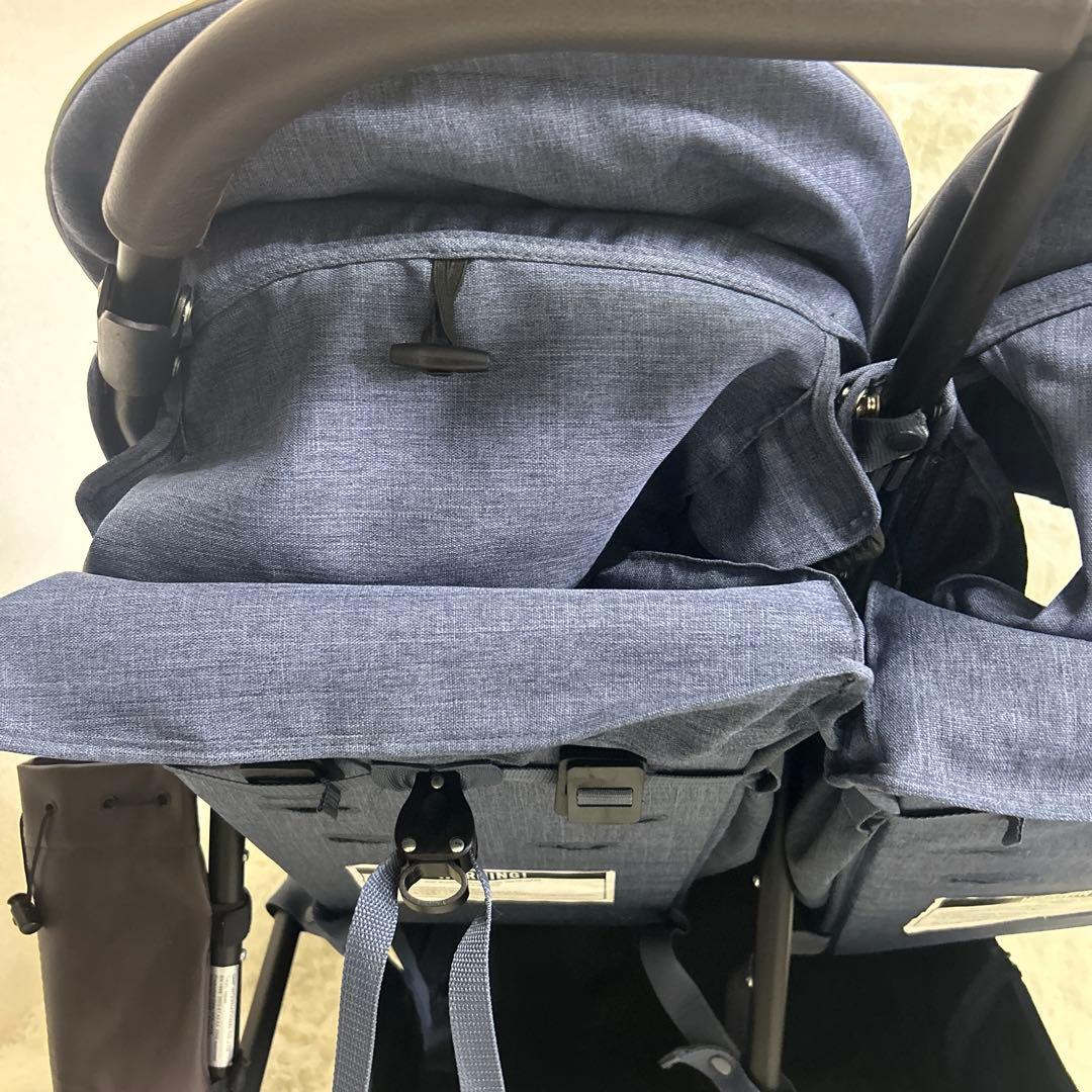 【美品】エアバギー　ココダブル　フロムバースex ネイビー　二人乗りベビーカー