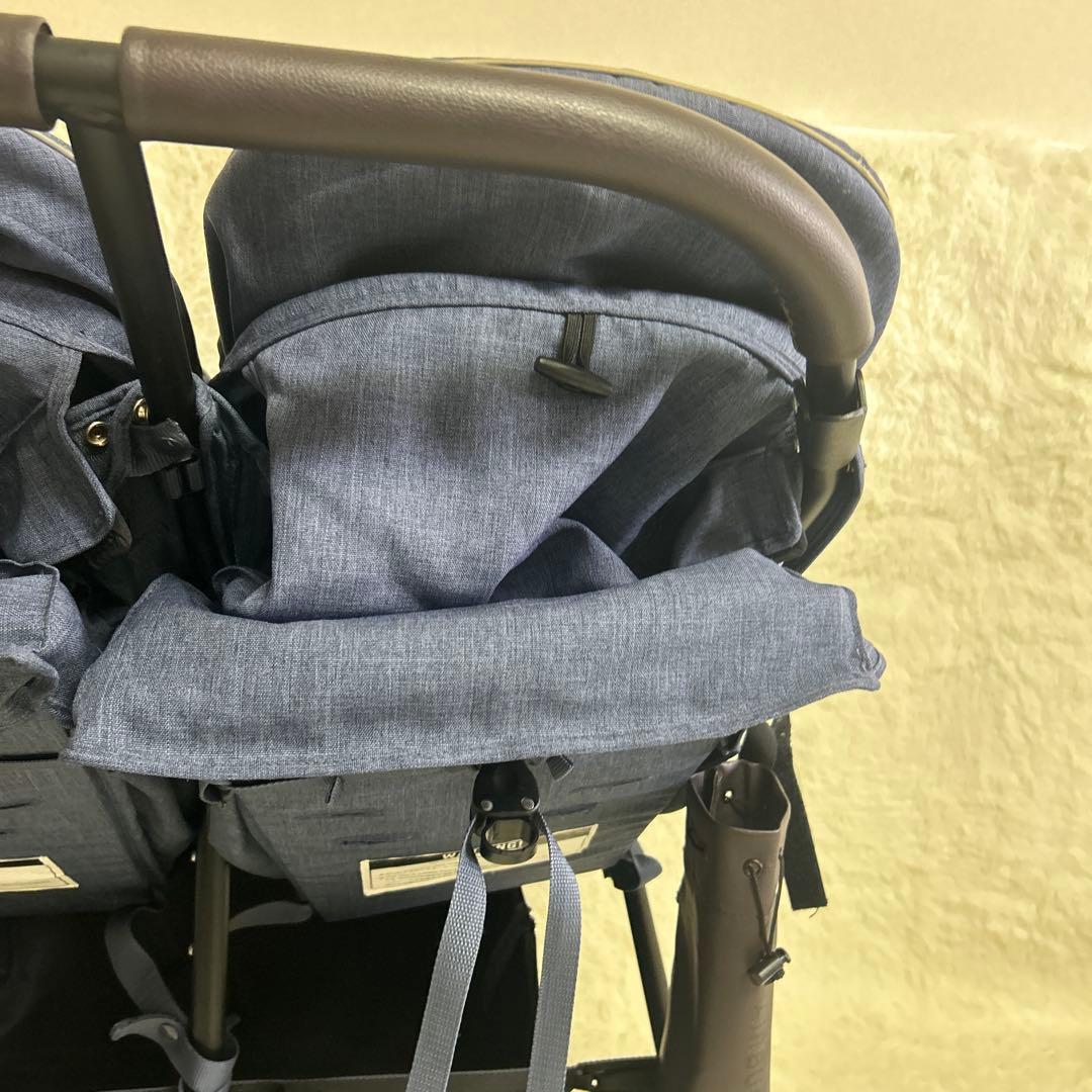 【美品】エアバギー　ココダブル　フロムバースex ネイビー　二人乗りベビーカー