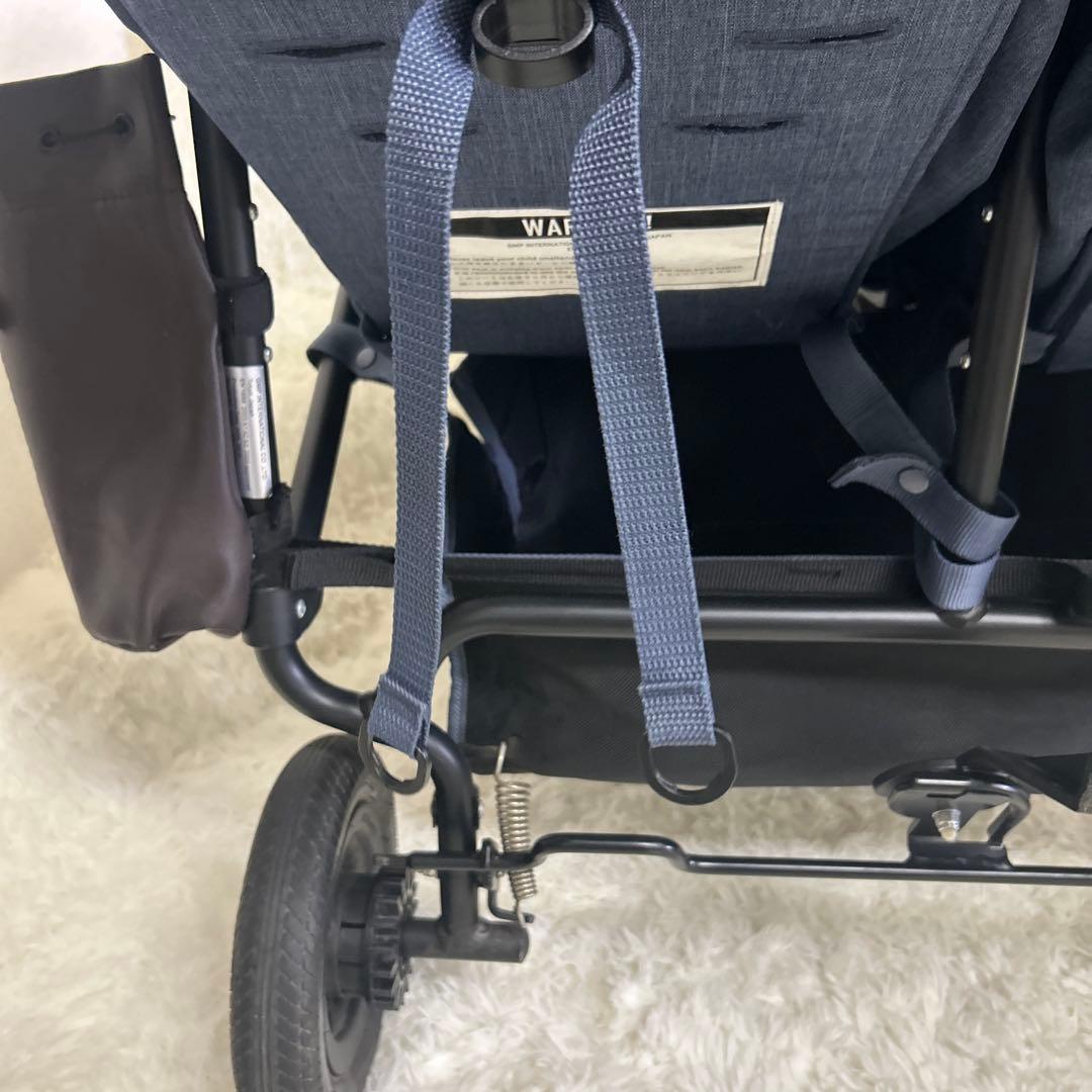 【美品】エアバギー　ココダブル　フロムバースex ネイビー　二人乗りベビーカー