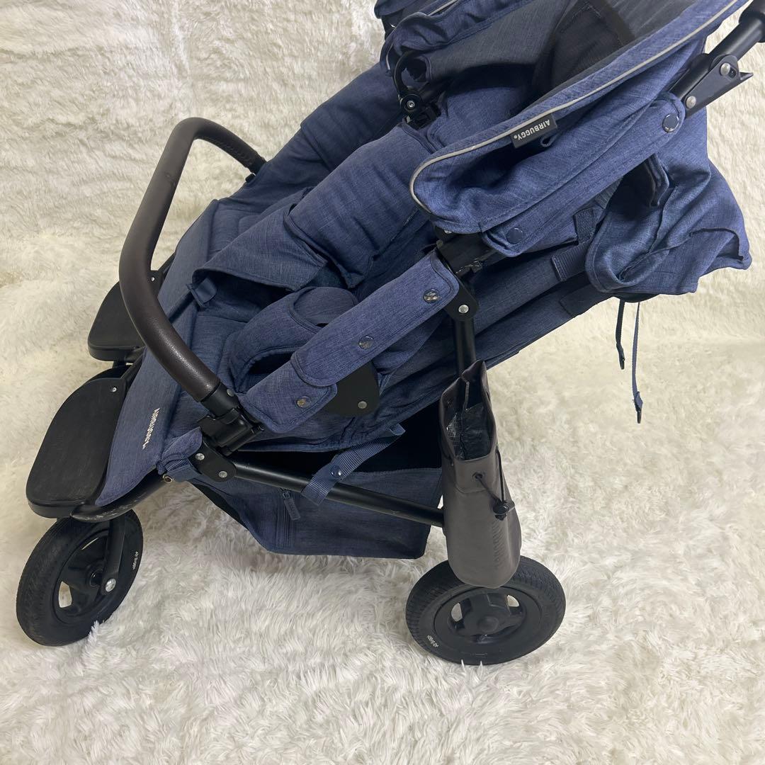 【美品】エアバギー　ココダブル　フロムバースex ネイビー　二人乗りベビーカー