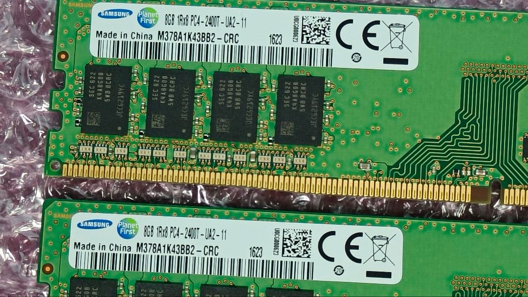 DDR4 8GBx2枚 16GB pc4-2400 動作確認済み ⑭