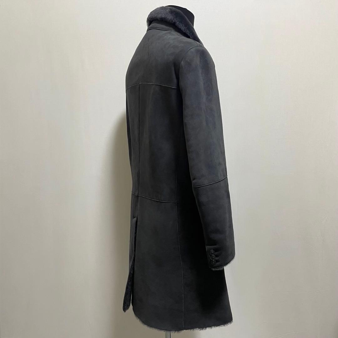 ETRO エトロ ムートン コート ペイズリー裏地 48 羊革 牛革